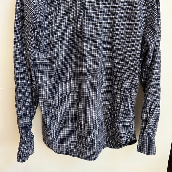 Luchiano Visconti Purple Black Houndstooth Plaid Favorite Shirt Mens Size L - Picture 7 of 14